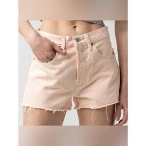 Levi's 501 Size 30 High Rise Button Fly Cutoff Denim Jean Shorts Peach